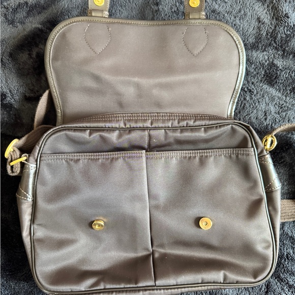 Longchamp Brown Leather/Nylon Messenger Bag in Coffee Brown - Picture 3 of 4